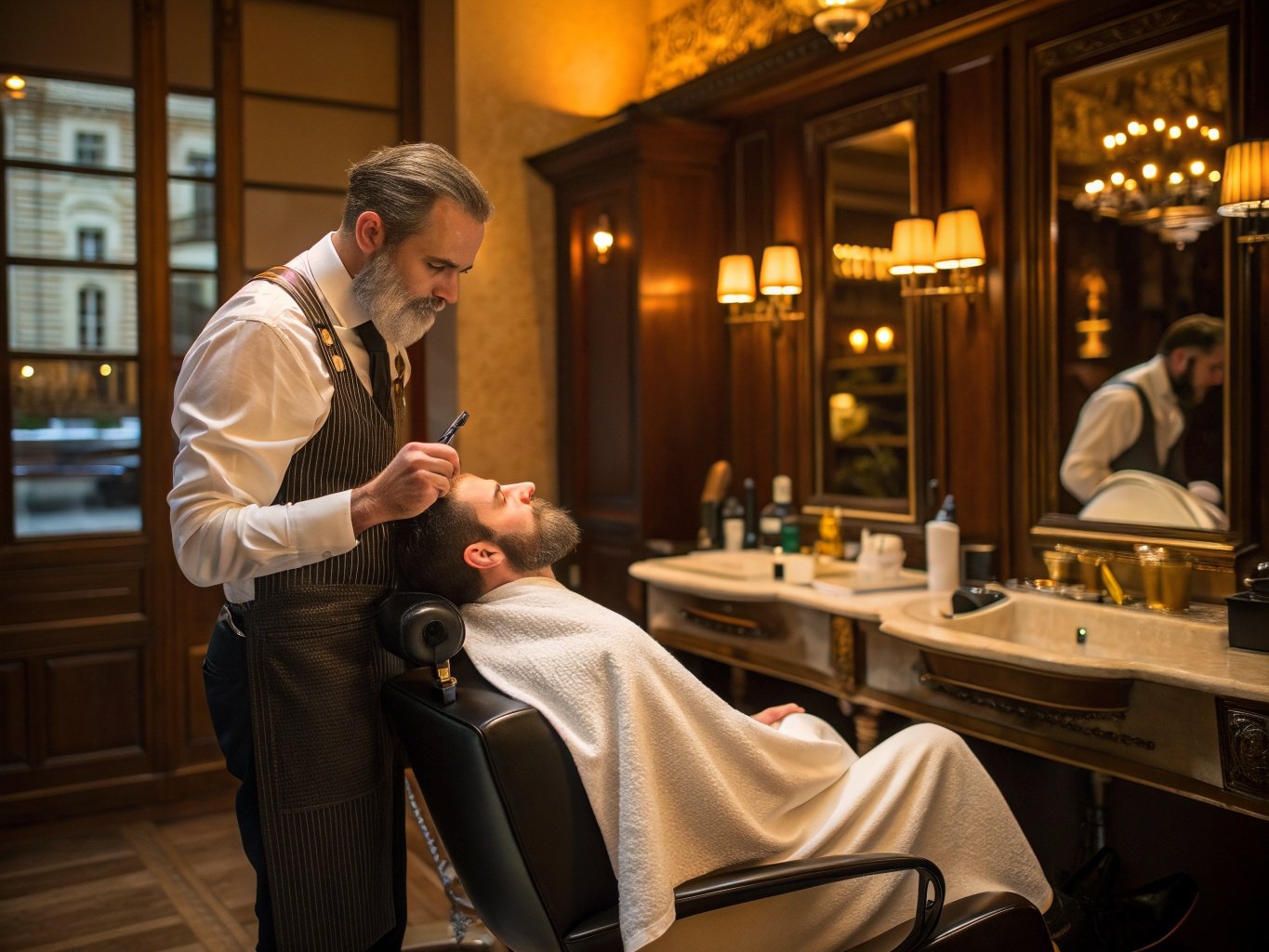 Rasage traditionnel au coupe-chou